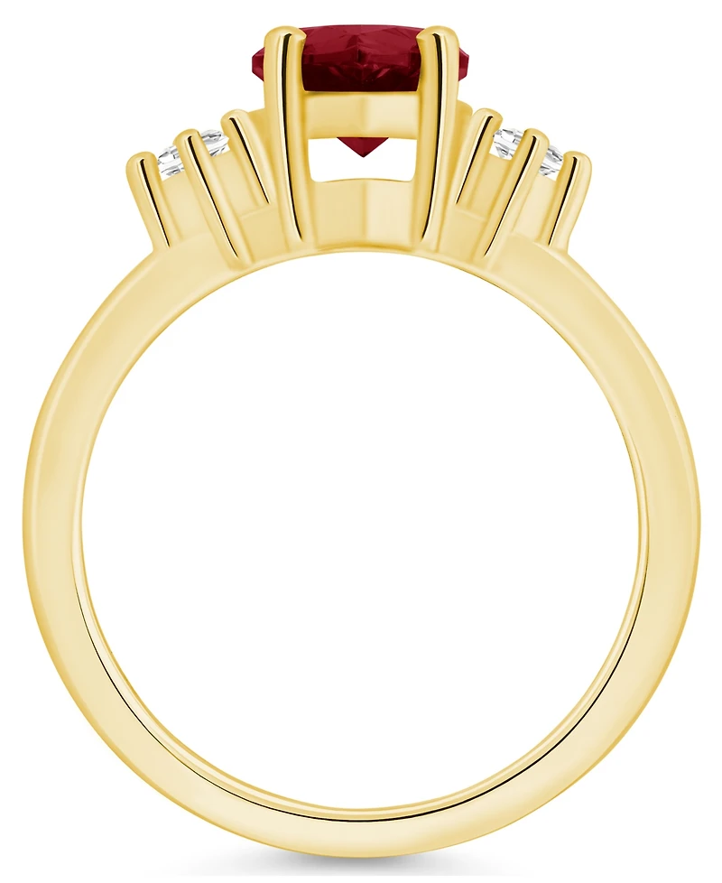Macy's Garnet and Diamond Ring (1-3/4 ct.t.w 1/10 ct.t.w) 14K Yellow Gold