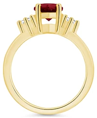 Macy's Garnet and Diamond Ring (1-3/4 ct.t.w 1/10 ct.t.w) 14K Yellow Gold