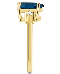 Macy's London Blue Topaz and Diamond Ring (2-1/2 ct.t.w 1/10 ct.t.w) 14K Gold