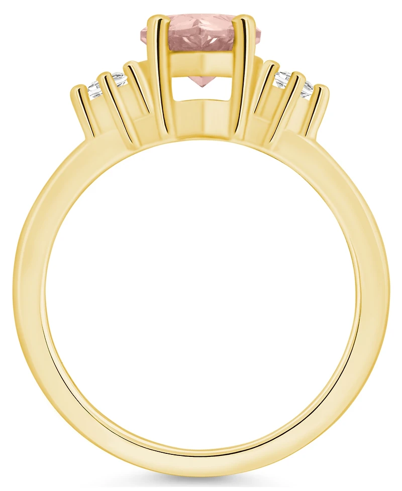 Macy's Morganite and Diamond Ring (1-5/8 ct.t.w 1/10 ct.t.w) 14K Yellow Gold