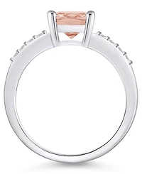 Macy's Morganite and Diamond Ring (2 ct.t.w 1/8 ct.t.w) 14K White Gold