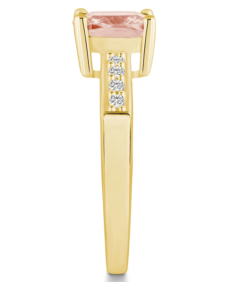 Macy's Morganite and Diamond Ring (2 ct.t.w 1/8 ct.t.w) 14K Yellow Gold