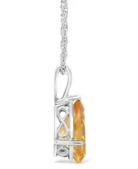 Macy's Citrine (2-3/4 ct. t.w.) Pendant Necklace in 14K White Gold