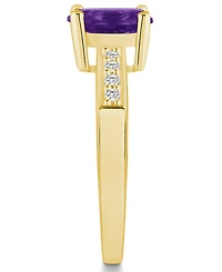 Macy's Amethyst and Diamond Ring (1- 1/5 ct.t.w 1/8 ct.t.w) 14K Yellow Gold