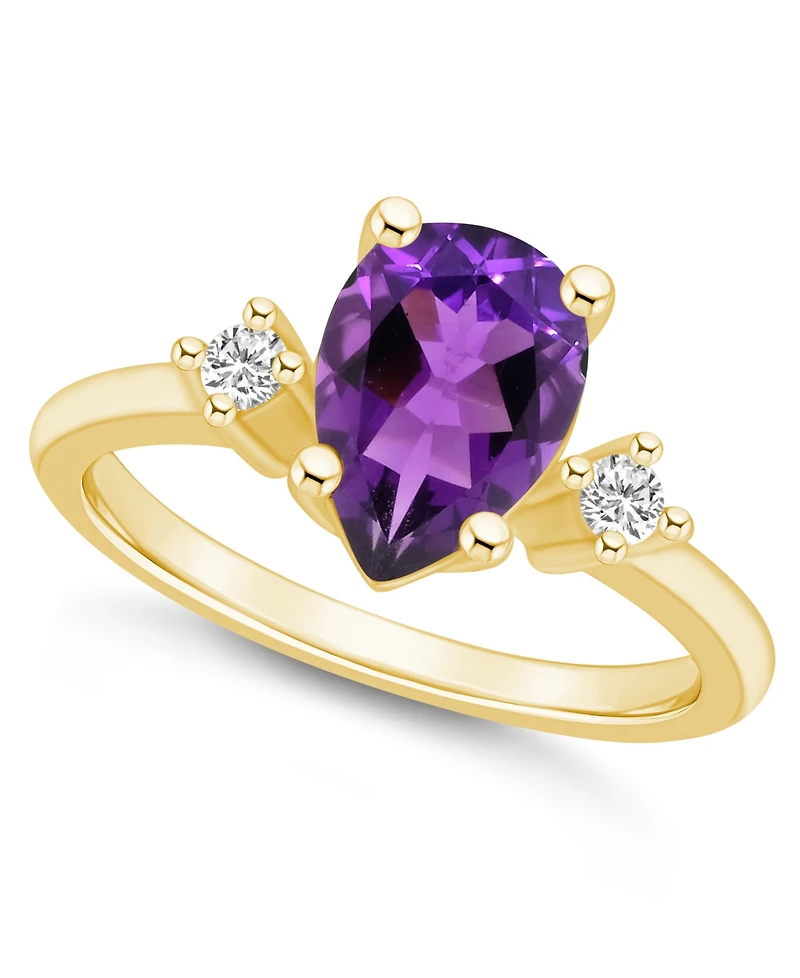 Macy's Amethyst and Diamond Ring (1-3/4 ct.t.w 1/10 ct.t.w) 14K Yellow Gold