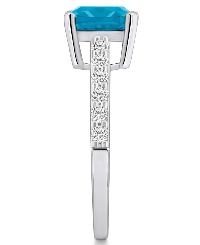 Macy's Blue Topaz (2-3/4 Ct. T.w.) and Diamond (1/3 Ring 14K White Gold