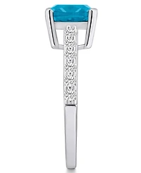 Macy's Blue Topaz (2-3/4 Ct. T.w.) and Diamond (1/3 Ring 14K White Gold