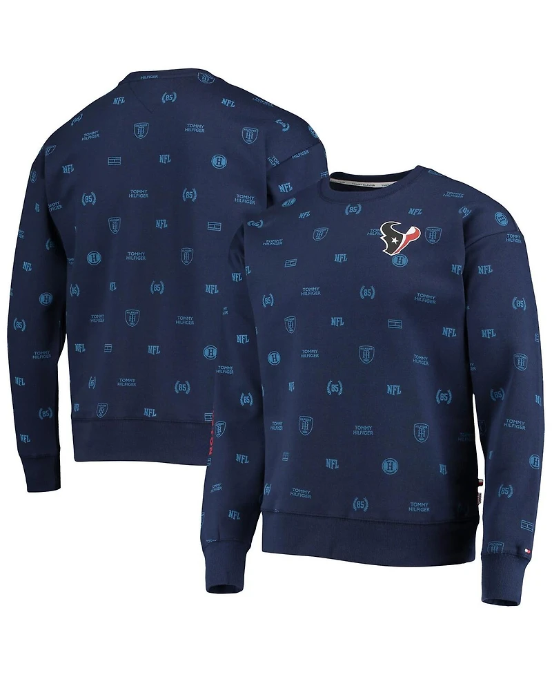 Men's Tommy Hilfiger Navy Houston Texans Reid Graphic Pullover Sweatshirt