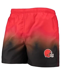Men's Foco Orange, Brown Cleveland Browns Dip-Dye Swim Shorts
