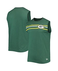 Men's New Era Green Green Bay Packers Brushed Sleeveless Tank Top