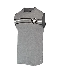 Men's New Era Heathered Gray Las Vegas Raiders Brushed Sleeveless Tank Top