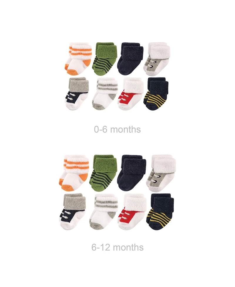 Luvable Friends Baby Boys Flexible Cotton Grow with Me Terry Socks