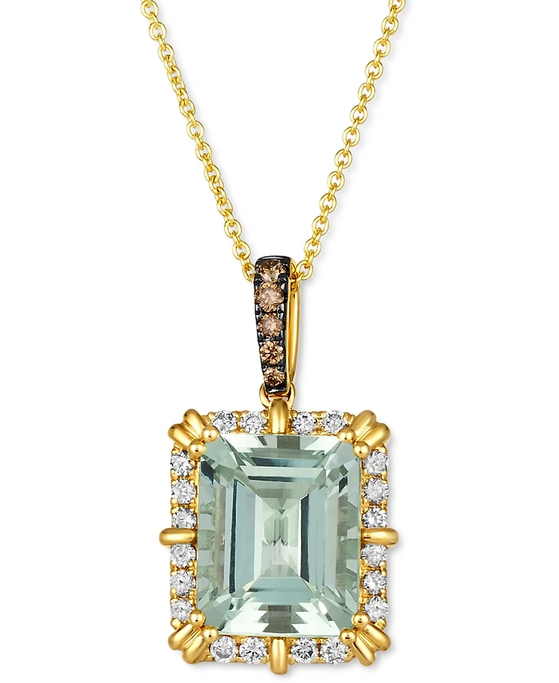 Le Vian Mint Julep Quartz (3-3/4 ct. t.w.) & Diamond (1/3 ct. t.w.) Adjustable 20" Pendant Necklace in 14k Gold