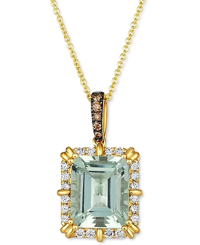Le Vian Mint Julep Quartz (3-3/4 ct. t.w.) & Diamond (1/3 ct. t.w.) Adjustable 20" Pendant Necklace in 14k Gold