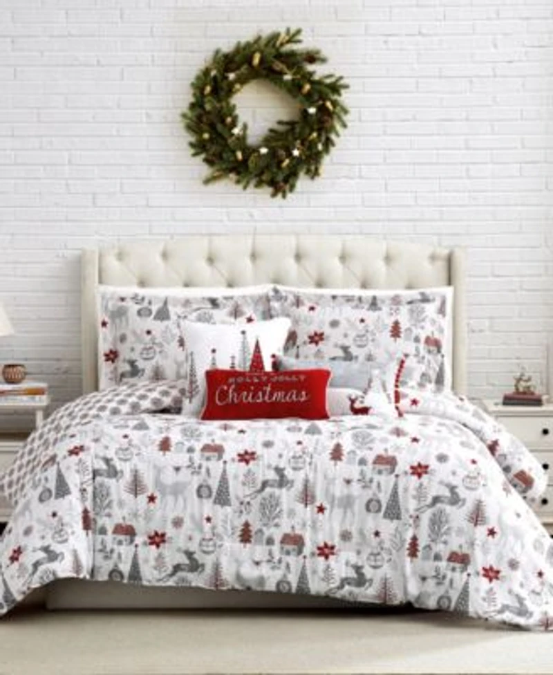 Southshore Fine Linens Holly Jolly Lane Reversible Comforter Sets