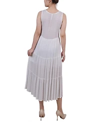 Ny Collection Petite Sleeveless Surplice Tiered Dress