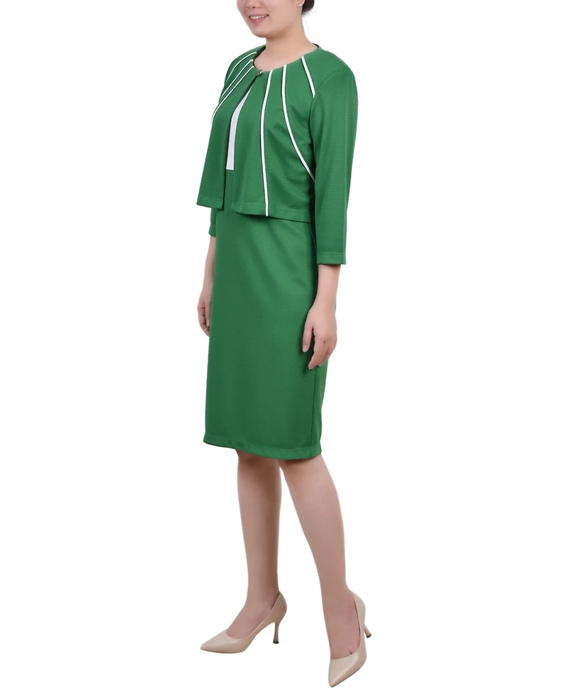 Ny Collection Petite Two Piece Jacket and Dress Set