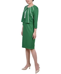 Ny Collection Petite Two Piece Jacket and Dress Set