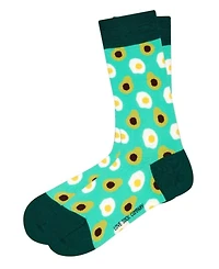 Love Sock Company Women's Avocado W-Cotton Novelty Crew Socks with Seamless Toe Design, Pack of 1