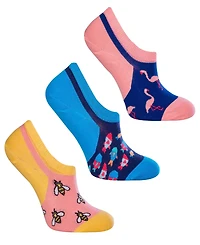 Love Sock Company Women's No-Show W-Cotton Novelty Socks with Seamless Toe, Pack of 3