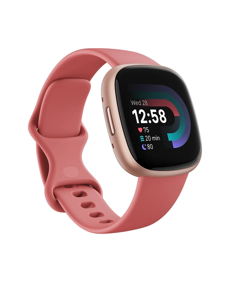 Fitbit Versa 4 Pink Sand Copper Rose Smartwatch, 39mm