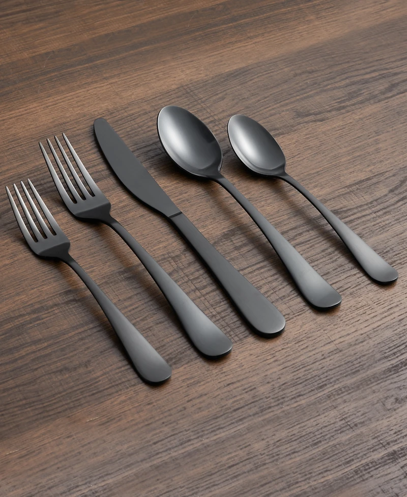 Cambridge Silversmiths Rhiannon Black Satin -Piece Flatware Set