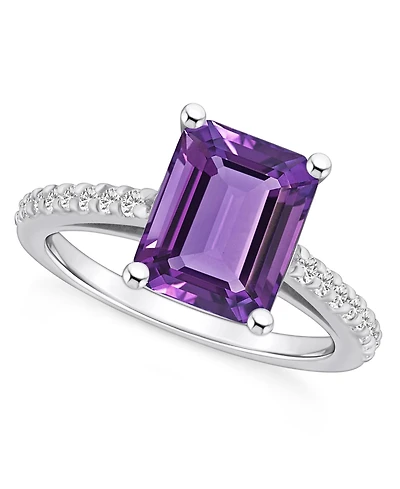 Macy's Amethyst (3-1/7 ct. t.w.) and Diamond (1/4 Ring 14K White Gold