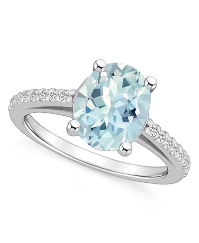 Macy's Aquamarine (2-1/2 ct. t.w.) and Diamond (1/4 Ring 14K White Gold