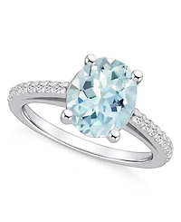 Macy's Aquamarine (2-1/2 ct. t.w.) and Diamond (1/4 Ring 14K White Gold