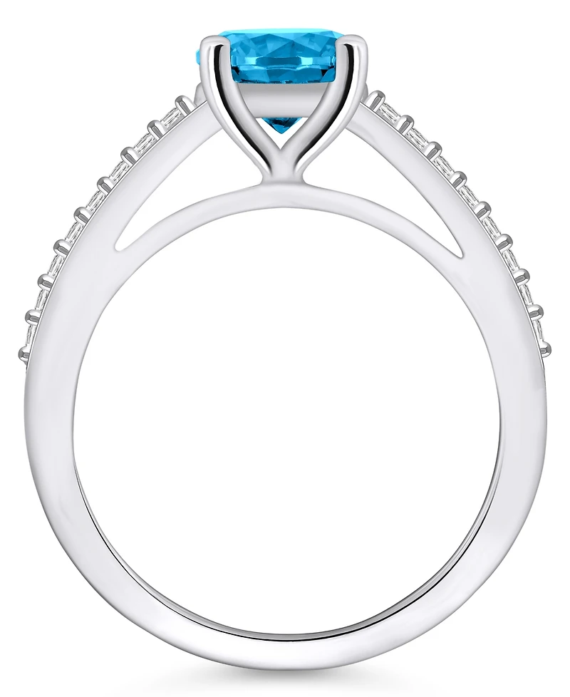 Macy's Blue Topaz (1-5/8 ct. t.w.) and Diamond (1/6 Ring 14K Gold