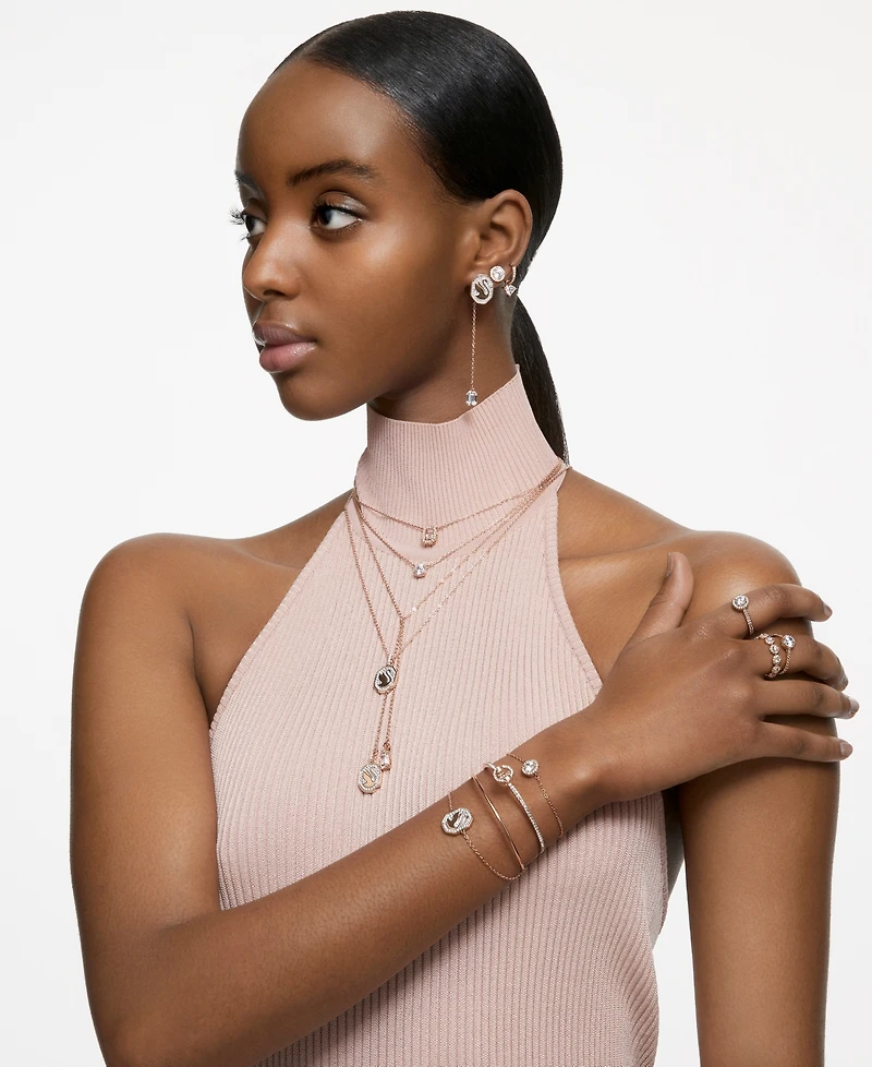 Swarovski Silver-Tone Constella Crystal Drop Earrings