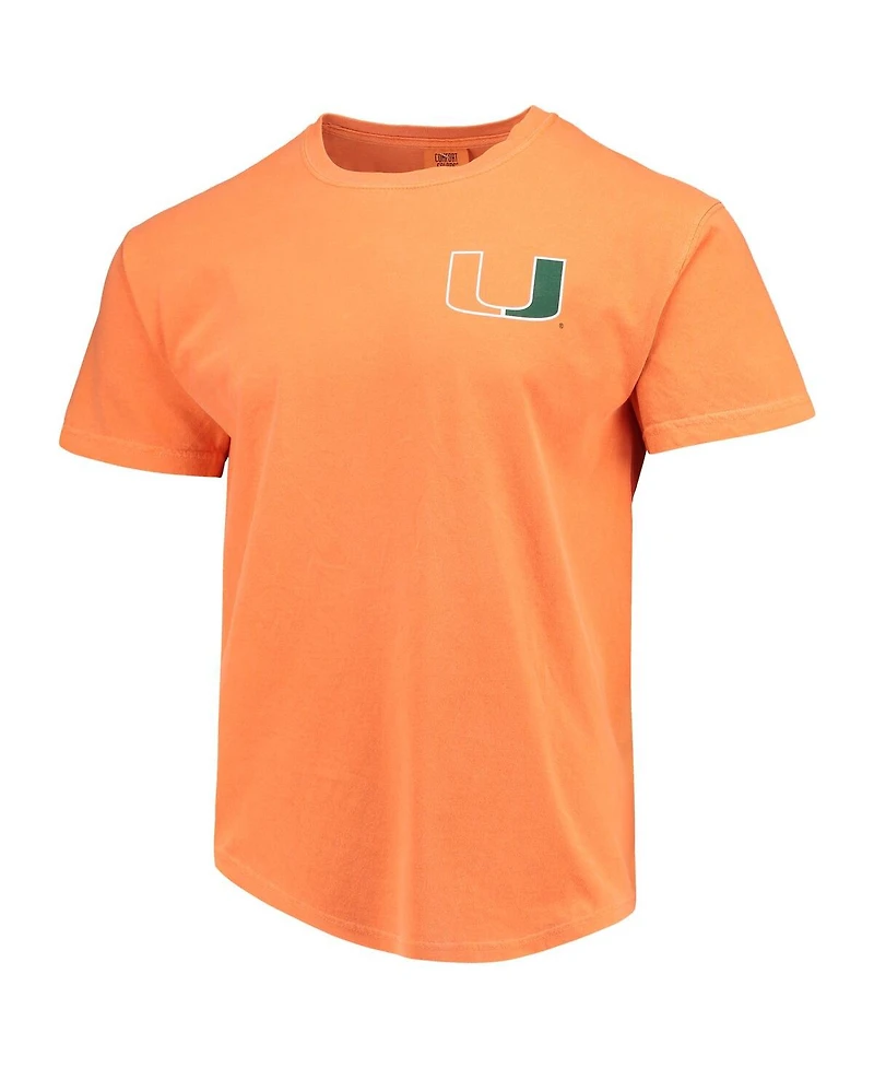 Men's Orange Miami Hurricanes Baseball Flag Comfort Colors T-shirt