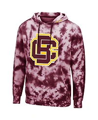 Men's Colosseum Maroon Bethune-Cookman Wildcats Tie-Dye Pullover Hoodie