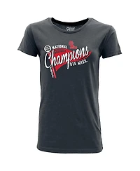 Women's Blue 84 Heathered Navy Ole Miss Rebels 2022 Ncaa Men's Baseball College World Series Champions Pennant T-shirt