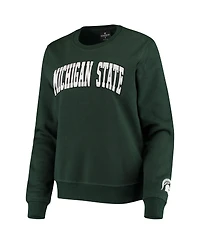 Women's Colosseum Green Michigan State Spartans Campanile Pullover Sweatshirt