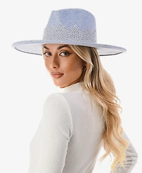 Marcus Adler Women's Lace Trim Wool Blend Panama Hat