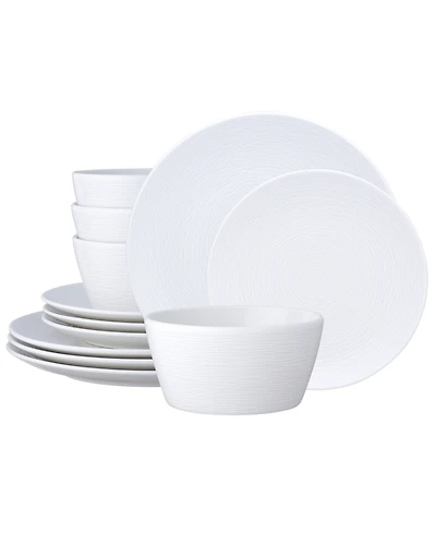 Colorscapes Swirl Coupe 12 Piece Dinnerware Set