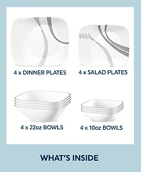 Corelle Urban Arc 16 Pc. Dinnerware Set, Service for 4