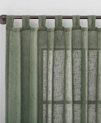 Burlap Weave Linen Blend Tab Top Curtain