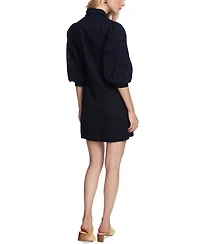 Court & Rowe Women's Puff-Sleeve Eyelet Shirtdress