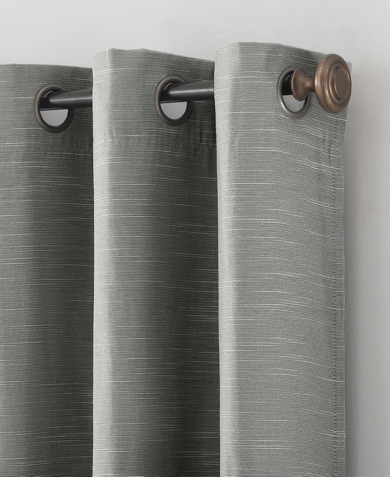 Textured Linen Blend Total Blackout Grommet Top Curtain