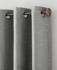 Textured Linen Blend Total Blackout Grommet Top Curtain