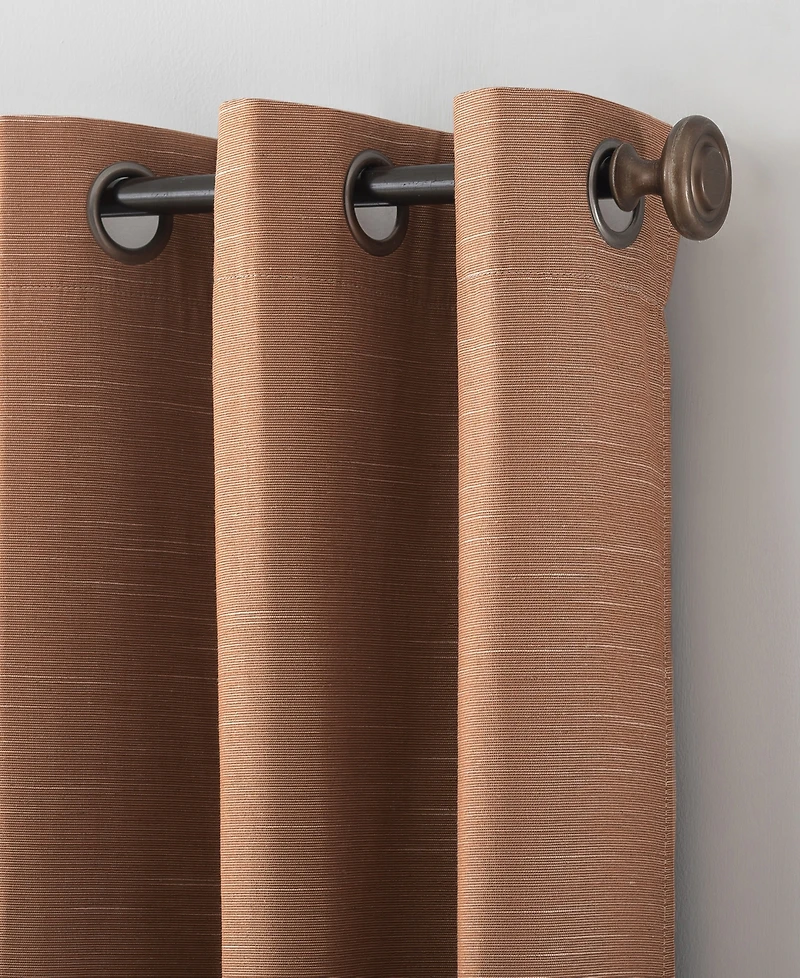 Textured Linen Blend Total Blackout Grommet Top Curtain
