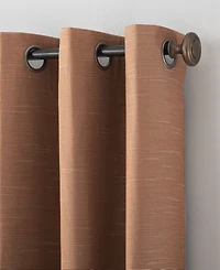 Textured Linen Blend Total Blackout Grommet Top Curtain