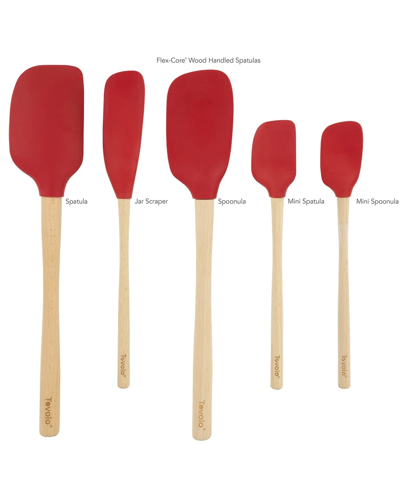 Tovolo 5-Pc. Flex-Core Wood-Handle Kitchen Spatula Set