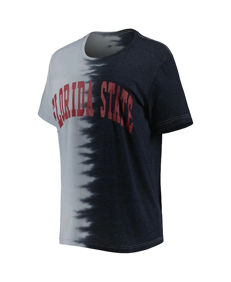Women's Gameday Couture Black Florida State Seminoles Find Your Groove Split-Dye T-shirt
