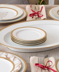 Noritake Charlotta Platinum 4 Piece Bread Butter and Appetizer Plates Set, Service for