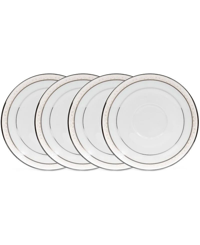 Noritake Montvale Platinum Set of 4 Saucers, Service For 4