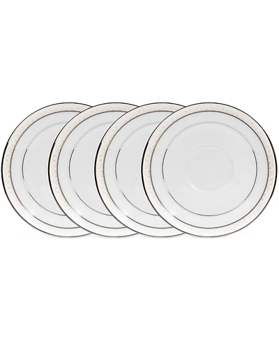 Noritake Montvale Platinum Set of 4 Saucers, Service For 4