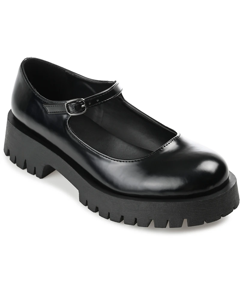 Journee Collection Women's Kamie Lug Sole Mary Jane Flats